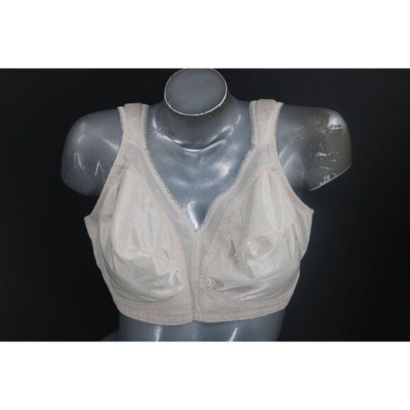 PLAYTEX BEIGE 18 HOUR BRA, SIZE 42C, #4693, WIRE FREE COMFORT STRAPS - Picture 1 of 9